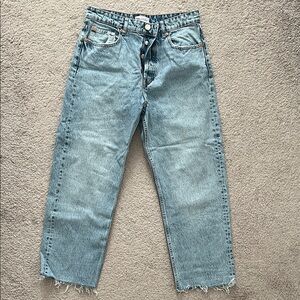 Zara Light Blue Straight Jeans